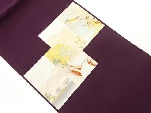 本綴れ色紙に山並風景模様織出し名古屋帯